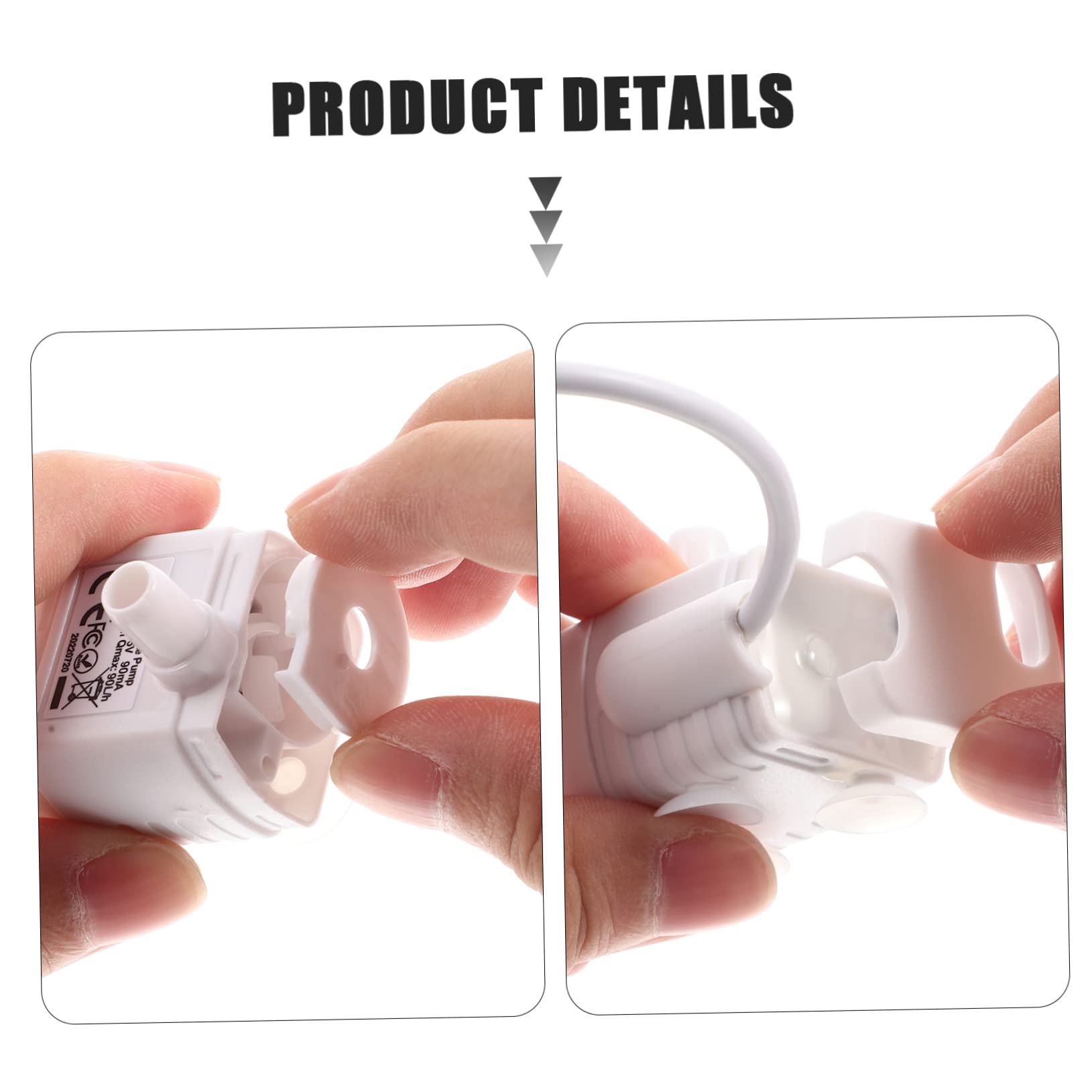 BESPORTBLE Pompa per Fontana Silenziosa Subacquea 5v per Beverino Gatti in Abs Cavo Usb, Prevenzione Bruciatura a Secco, per Negozi di Animali e Famiglie