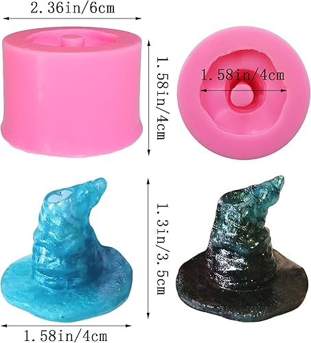 Miniatura 2 de Lindo molde de silicona con forma de sombrero de mago para resina epoxi, moldes de fondant reutilizables de primera calidad para hacer joyas,