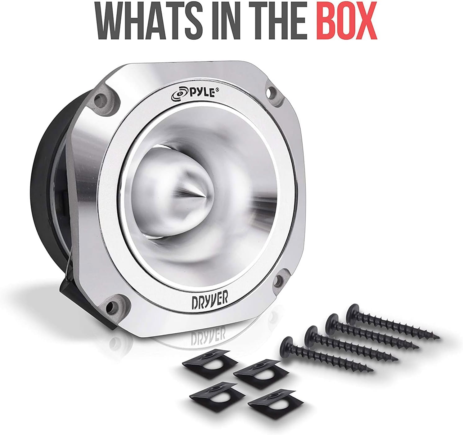 1.5” Audio Car Tweeter Speaker - Aluminum Die-Cast Frame, 500 Watt Peak, 2 kHz - 25 kHz Frequency Response, 4 Ohm, Heavy Duty 30 oz. Magnet Structure - Pyle PDBT31 SILVER