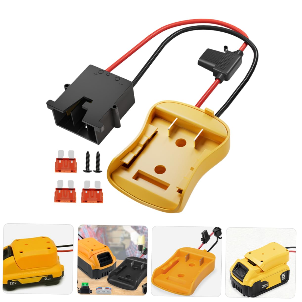 Artibetter 5piezas Adaptador De Batería De Corriente Conector Diy Para Herramientas Eléctricas y Juguetes Fácil De Instalar Compatible Baterías De Iones De Litio