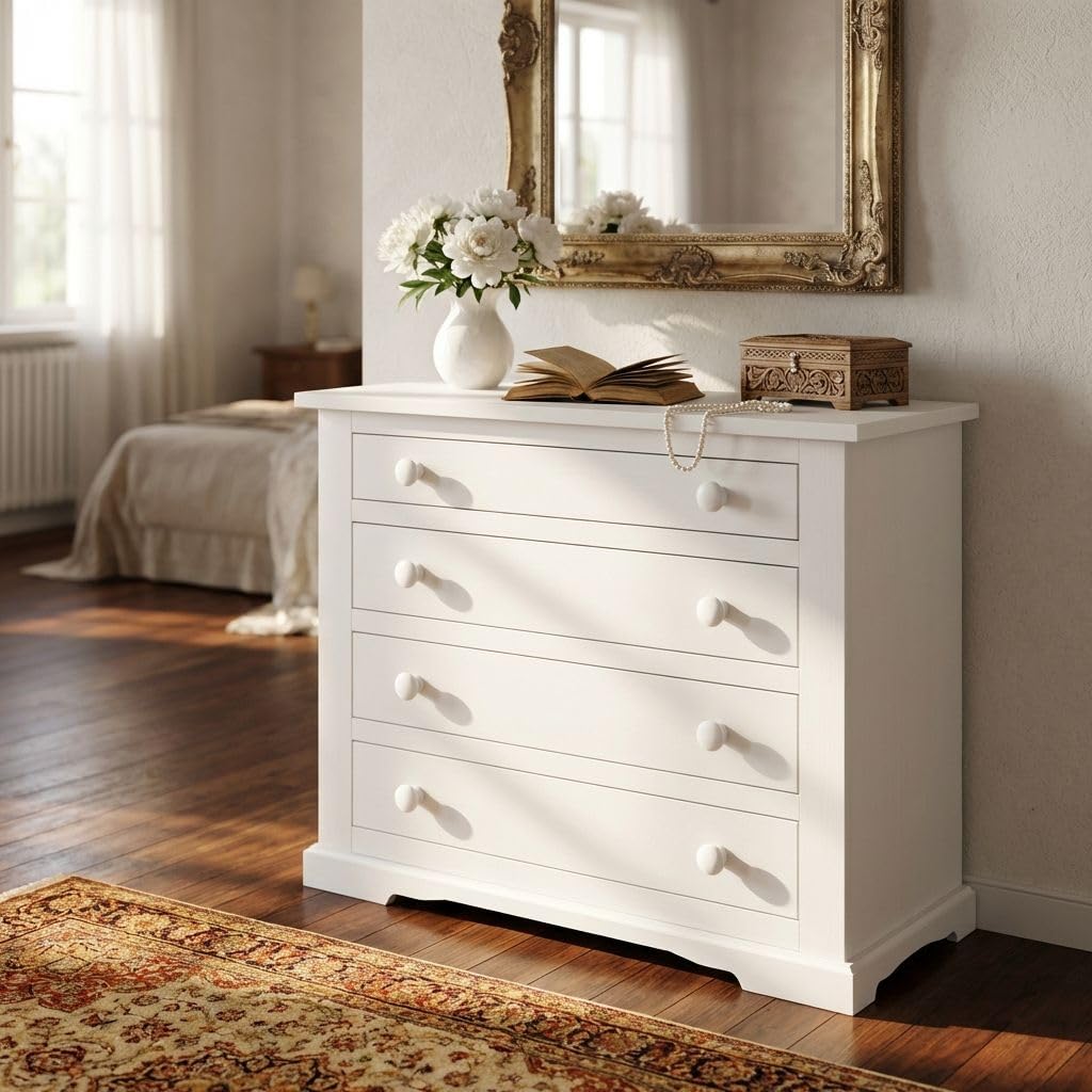 milani home - Comò 115x50x90 coloreBianco