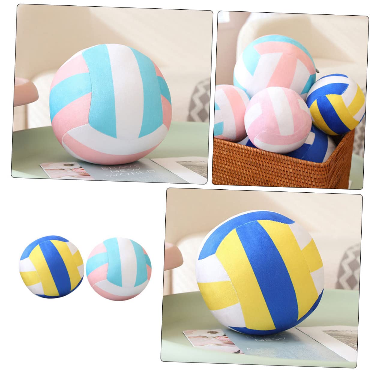 SUPVOX 2 Piezas Pelota Volleyball Peluche DecoracióN Deportiva para Dormitorio Niñas Y Regalo para Amantes del Voleibol Y Playa