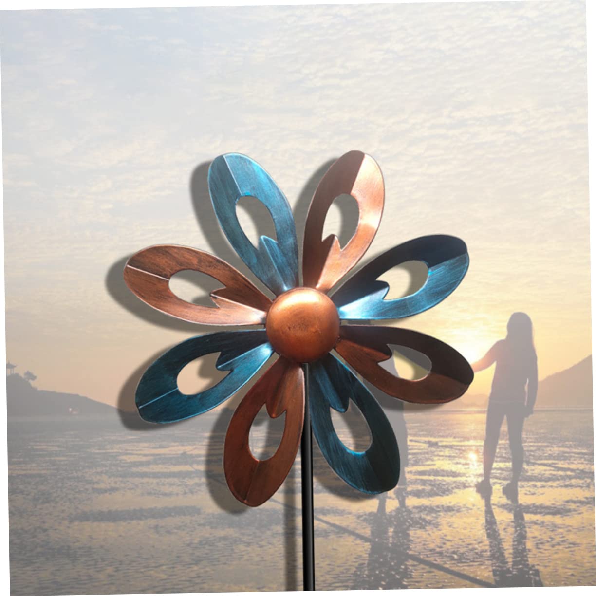 Toyvian 2 Pièces Décoration Jardin Extérieur Forgé Moulin à Vent Rotatif Design Original pour Pelouse et Patio Robuste et Durable