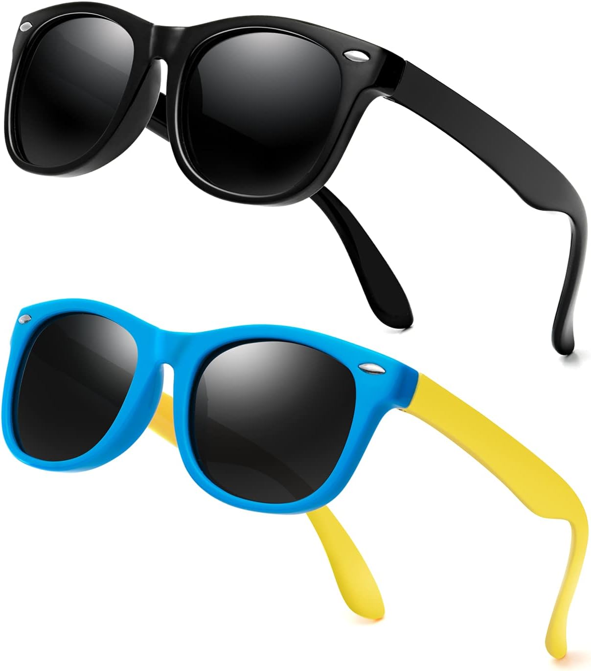 JASPINKids Polarized Sunglasses TPEE Rubber Flexible Frame for Boys Girls Age 3-9, 100% UV Protection. Toddler Sunglasses