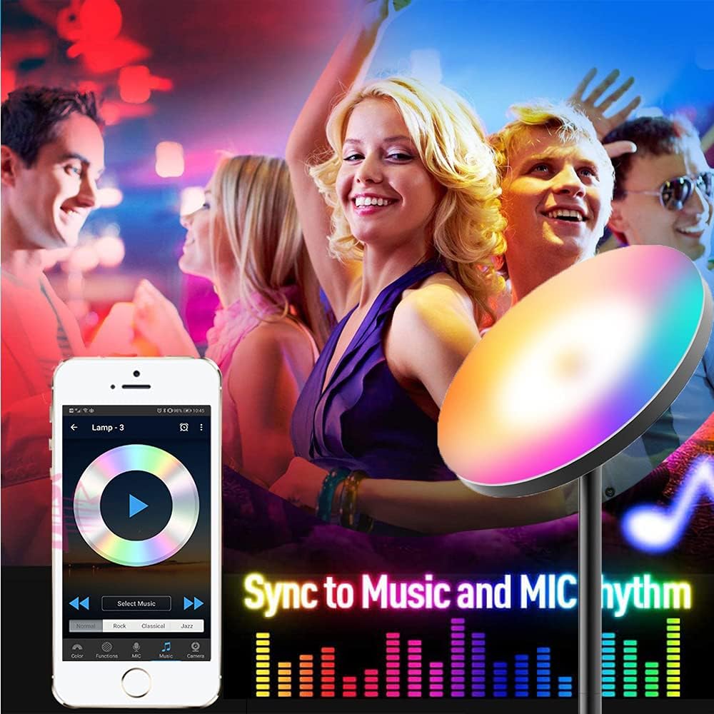 Chеареѕt 🛒 Torchiere Floor Lamp, WiFi Smart 24W 66.9 inch Modern RGBWC LED Floor Light Dimmable 2000 LM Corner Standing Light for Bedrooom Living Rooms, Compatible with Alexa & Google Home