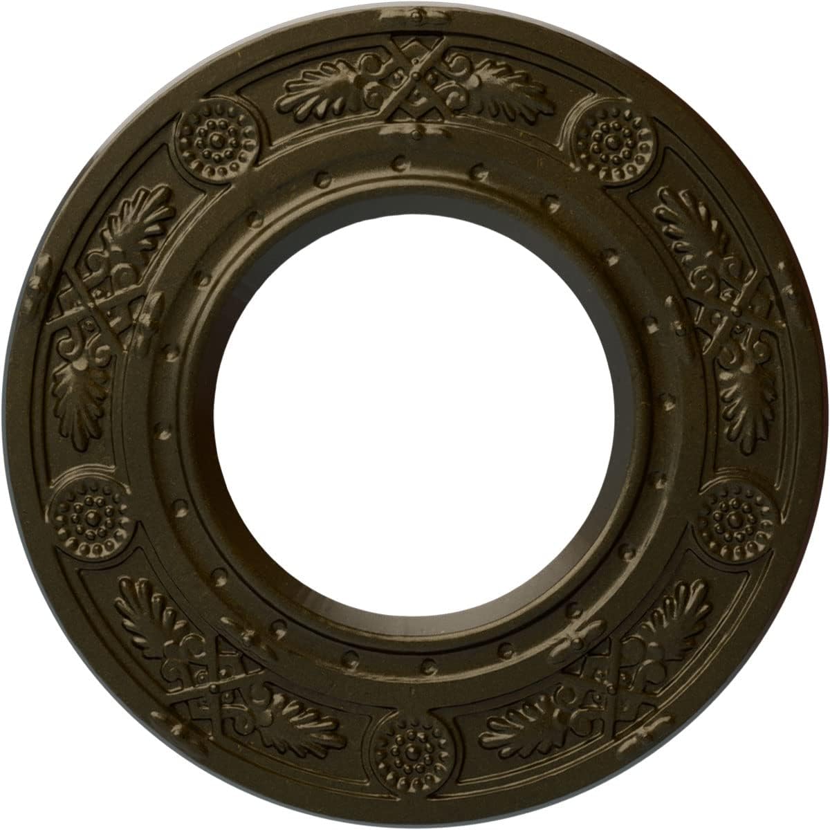 Ekena Millwork CM08DNGGS 8" x 3-7/8" x 1/2" Daniela Ceiling Medallion, Green Gold