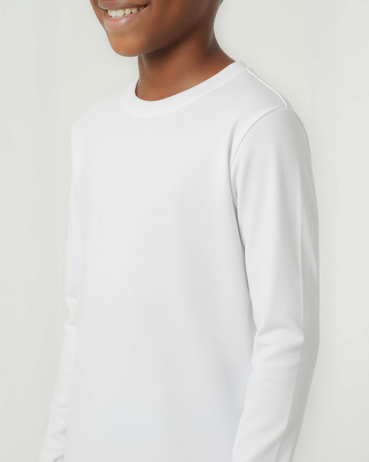 Real Essentials 5 Pack: Boys' Cotton Jersey Long Sleeve T-Shirt Uniform Kids Crew Neck Tee Top - Image 3