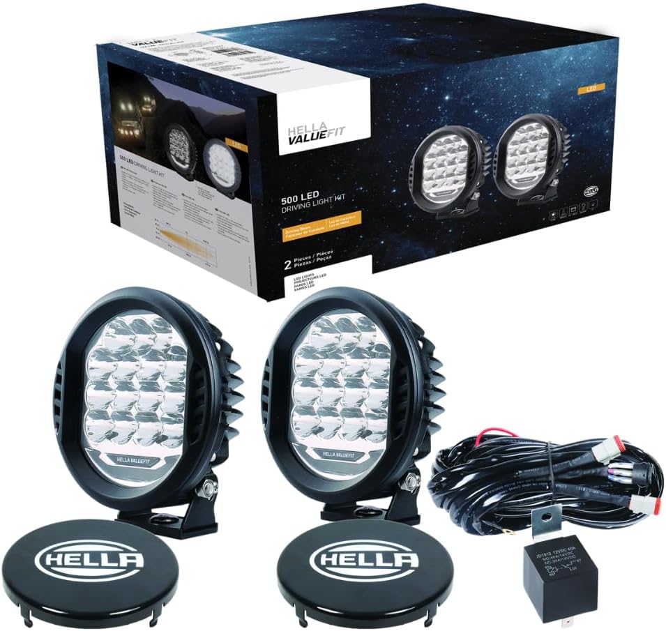 HELLA 358117171 ValueFit 500 LED Driving Lamp Kit, 2 Pack