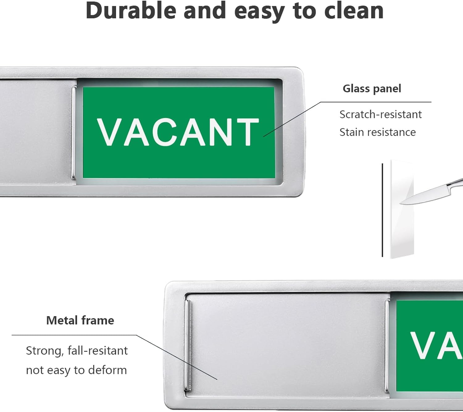 Vacant Occupied Privacy Sign, Vacant In Use Door Sign for Home Office Restroom Conference Hotels Hospital - Image 3