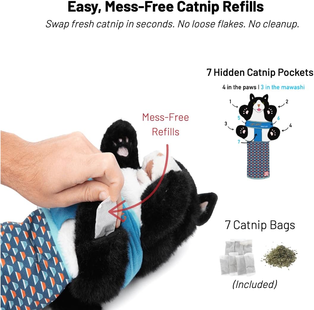 Cat Wrestling Glove Puppet – Interactive Hand Mitt with Durable Protective Sleeve and Catnip - Play & Enrichment