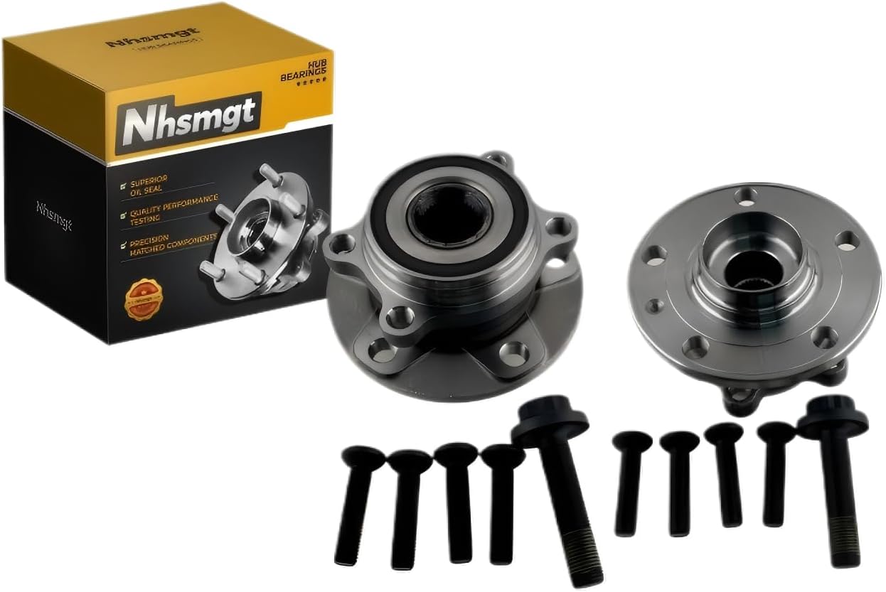 513253 2 x Front or Rear Wheel Bearing Hub Compatible with Je-tta 2005-2017, Passat 2006-2022, Ti guan 2009-2017, Bee-tle 2012-2019,Q3 2015-2018, Rabbit, Golf, E o s, GTI 2006-2007, w/ABS, 5Lug