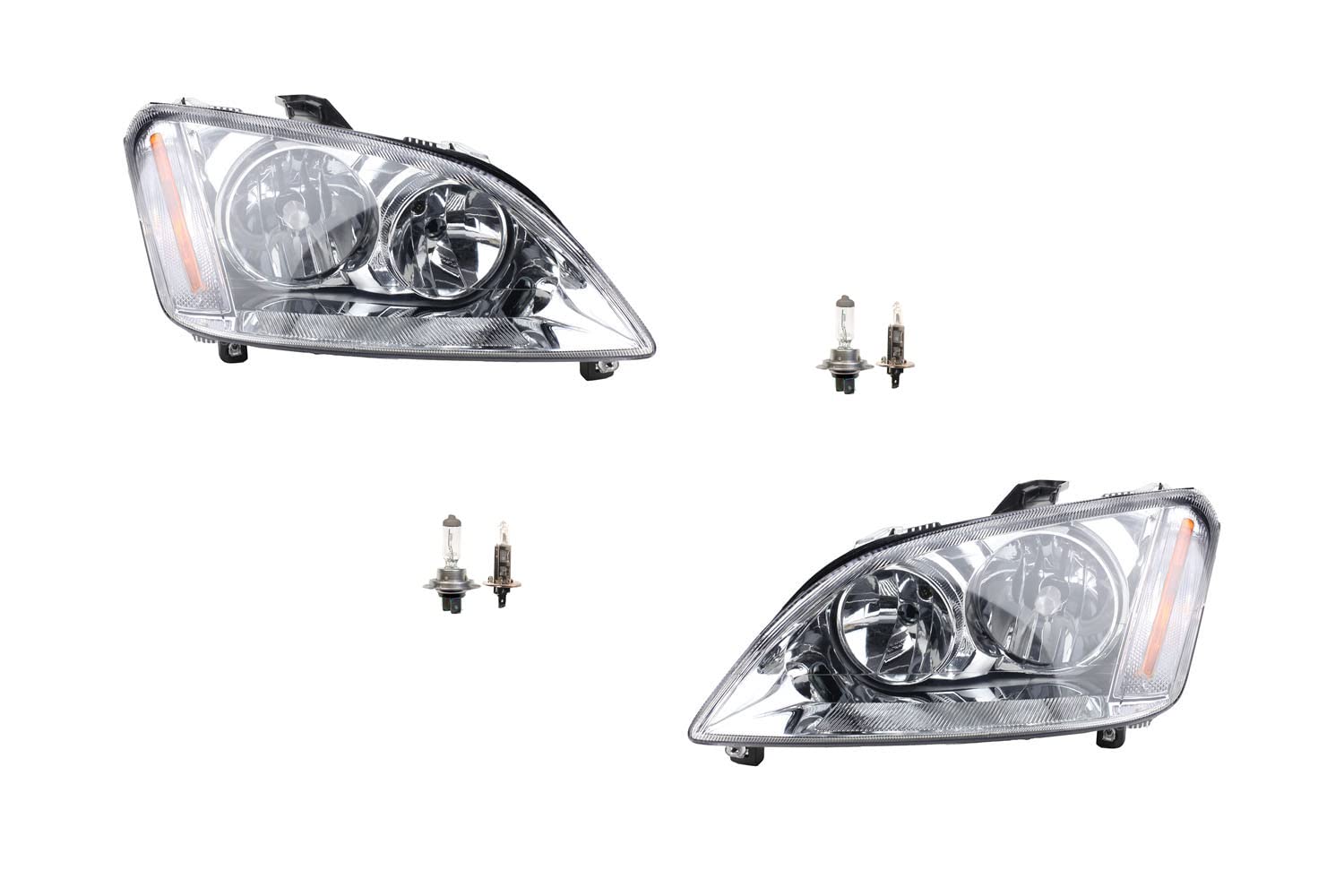 Johns Set di fari alogeni adatto a Ford Focus C-Max Li Re con H7 H1 da 03-2007