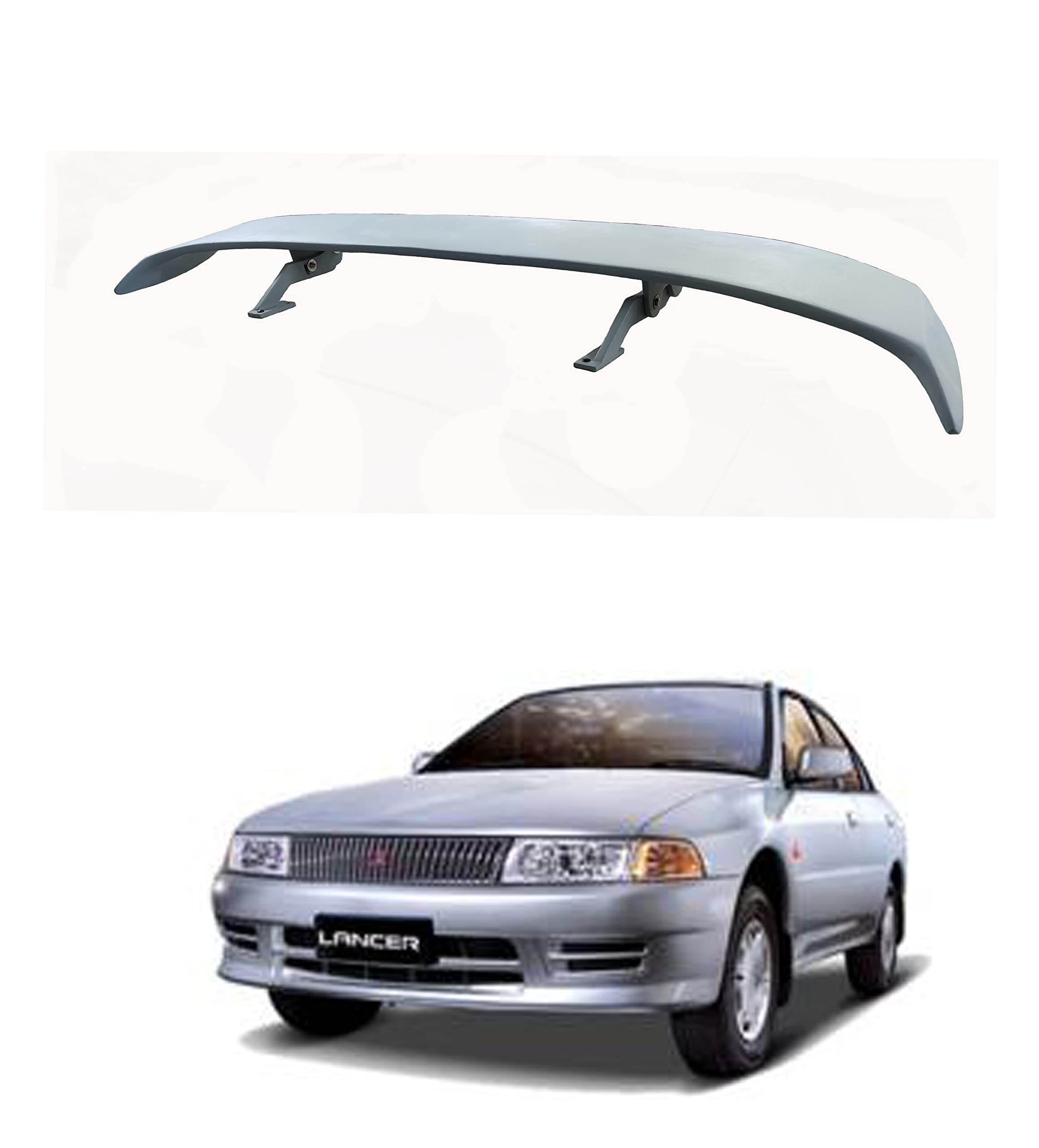 Back2Tracks - B2T AUTOMOTIVE® Car Spoiler Compatible with Lancer (Unpainted - Ps Grey color) Car Spoiler with Light Weight Fiber Reinforced Plastic (FRP) - Drilling Required.
