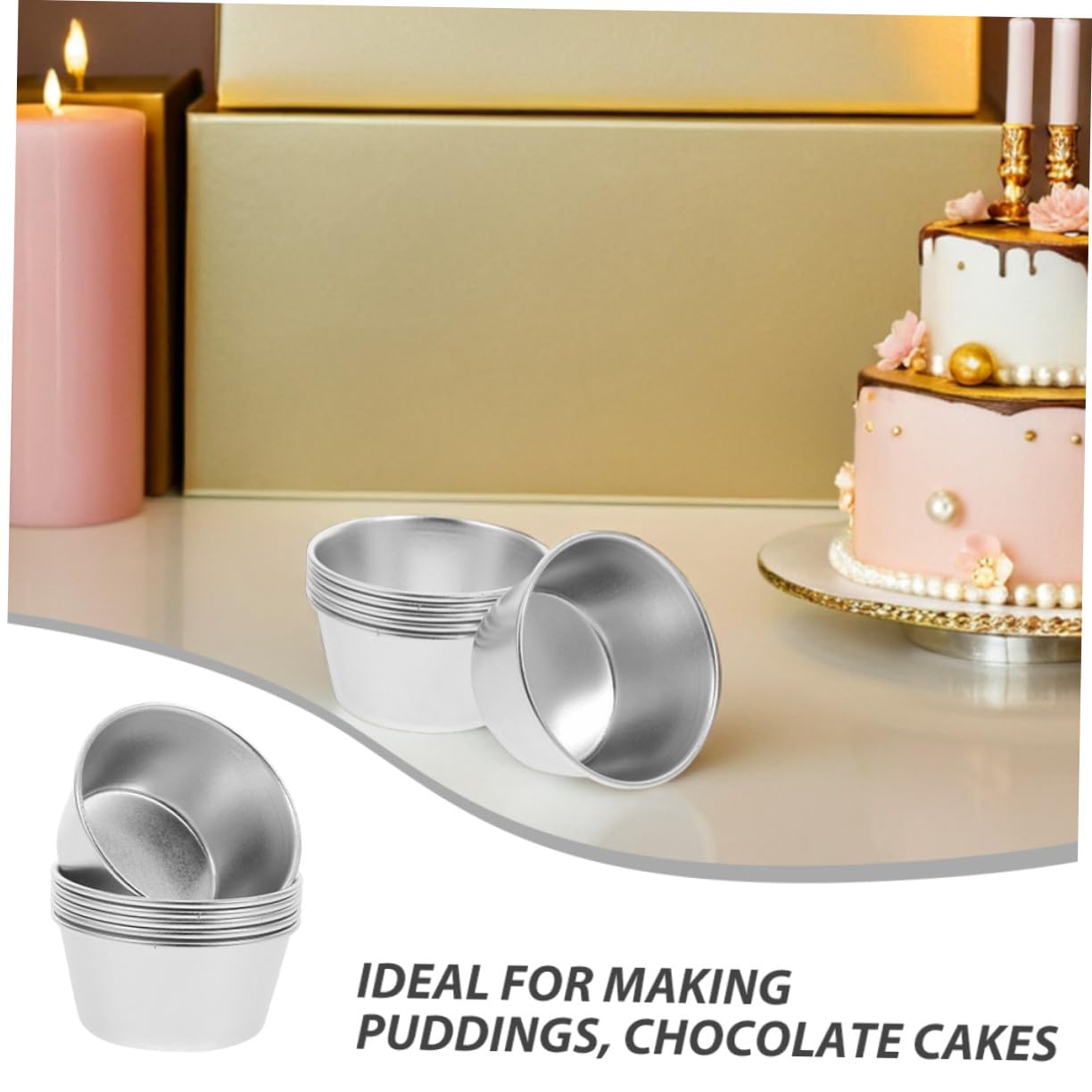 NOLITOY Molde para Tartas Redondo 8piezas de Acero al Carbono Plata | Antiadherente, Tamaño Mini, Distribución Uniforme del Calor, para Repostería Casera y Meriendas
