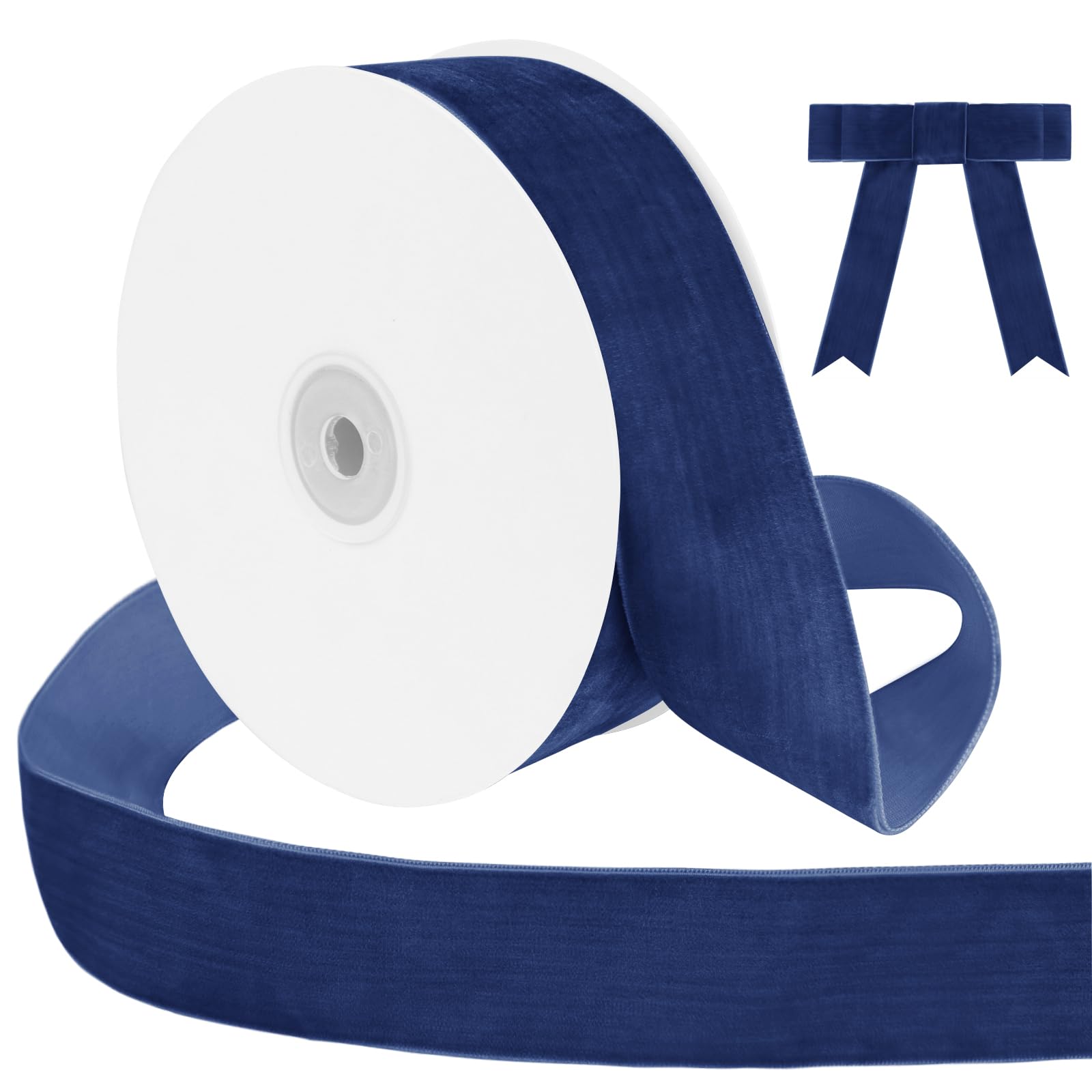Uiopa Haze Blue Velvet Ribbon, 38mm x 9m Single Face Wrapping Ribbon, Vintage Velvet Ribbons for Gift Wrapping, Wreaths, Wedding, Party, Home Decor, DIY Crafts โ image 1