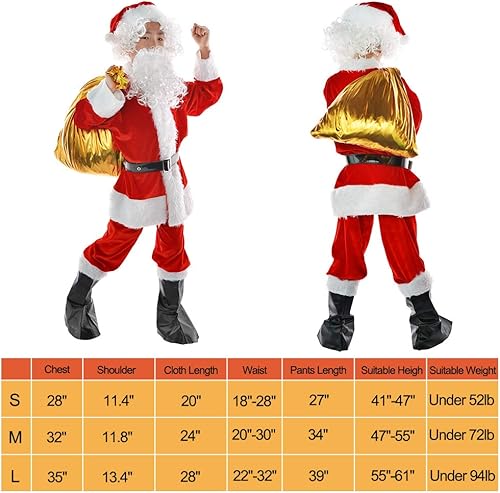 Miniatura 3 de Disfraz de Papá Noel para niños, traje completo de Papá Noel para niños, disfraz de terciopelo rojo de lujo para más de 6 años