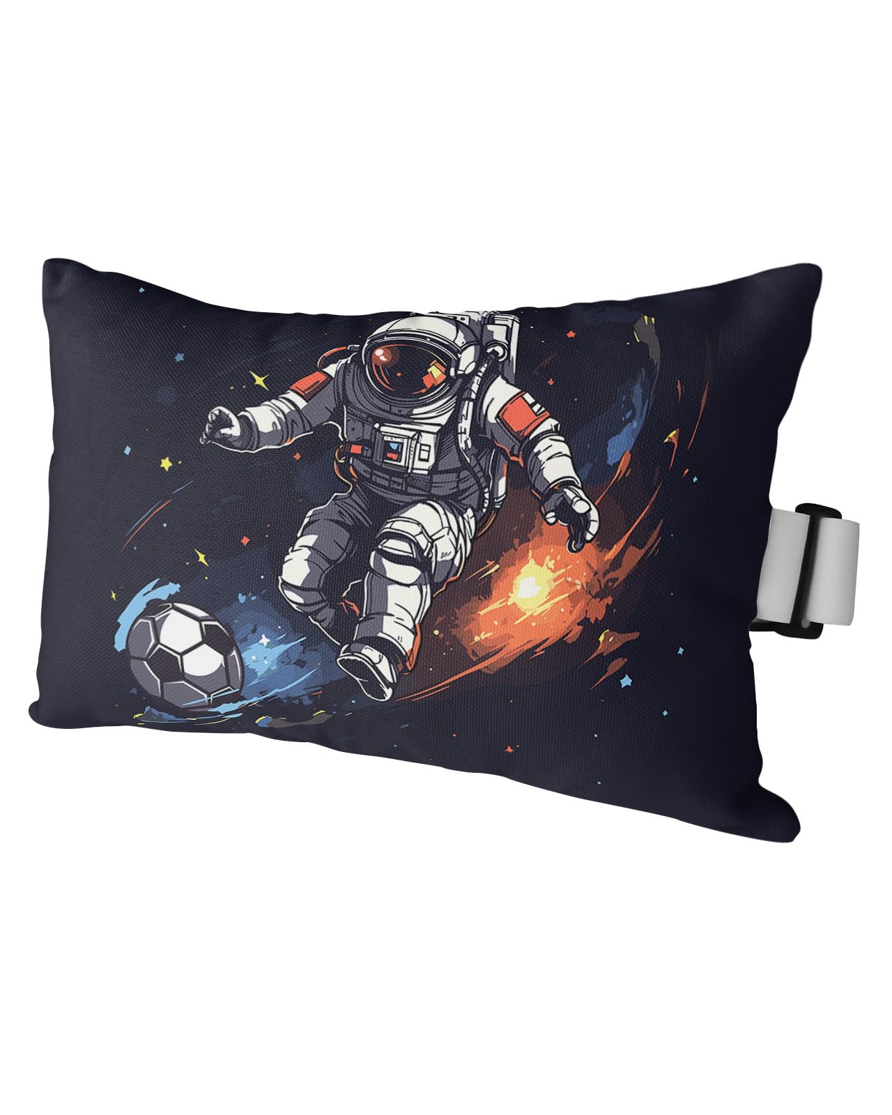 HERBED Outdoor Pillows Covers with Inserts Sports Theme Astronaut Play Football Waterproof Pillow with Adjustable Strap Throw Pillows for Patio Furniture Pool Lounge Chair, 12x20 Inch, 1PCS