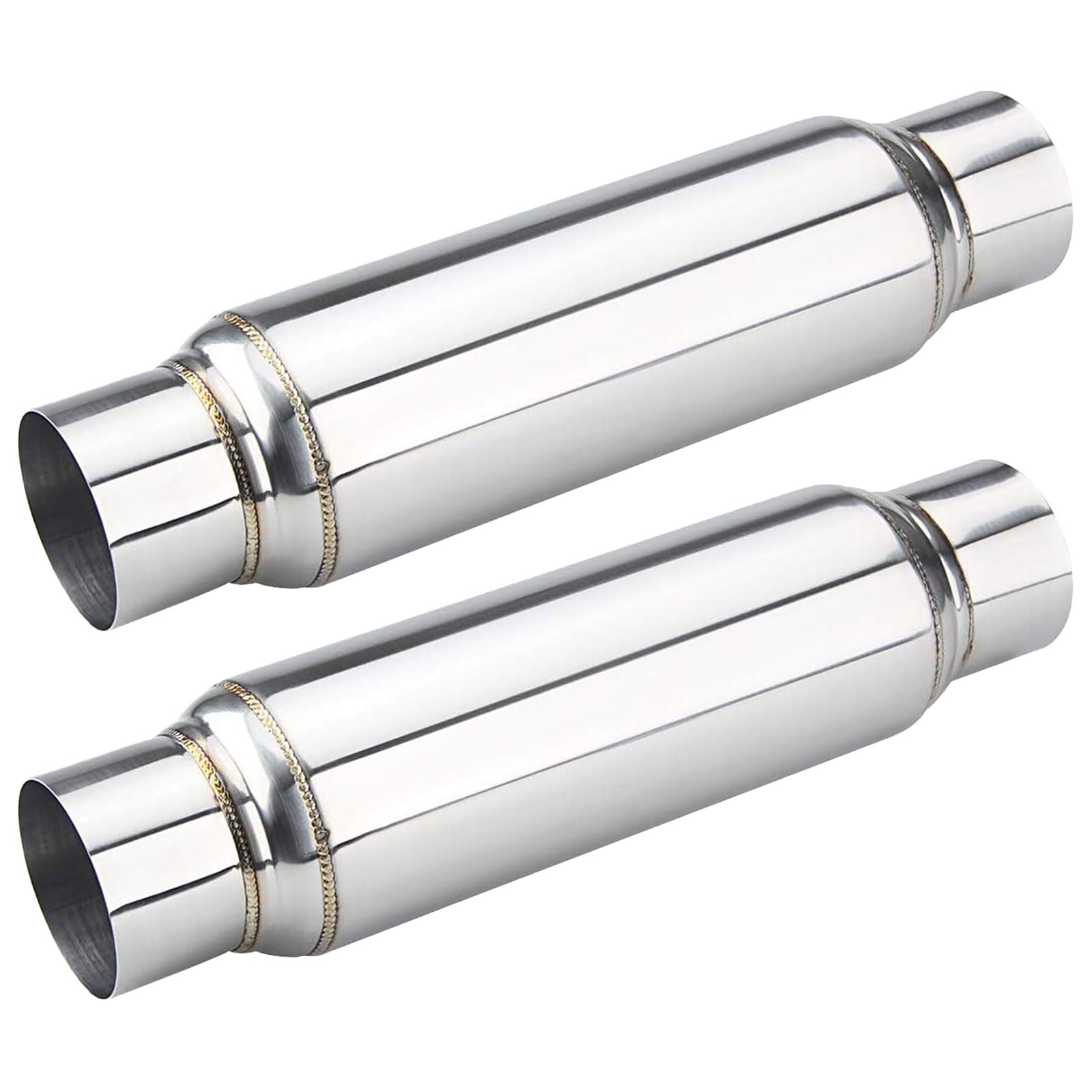 LCGP 3" Universal Resonator, Straight Through Performance Muffler, 16" Overall Length 2pcs