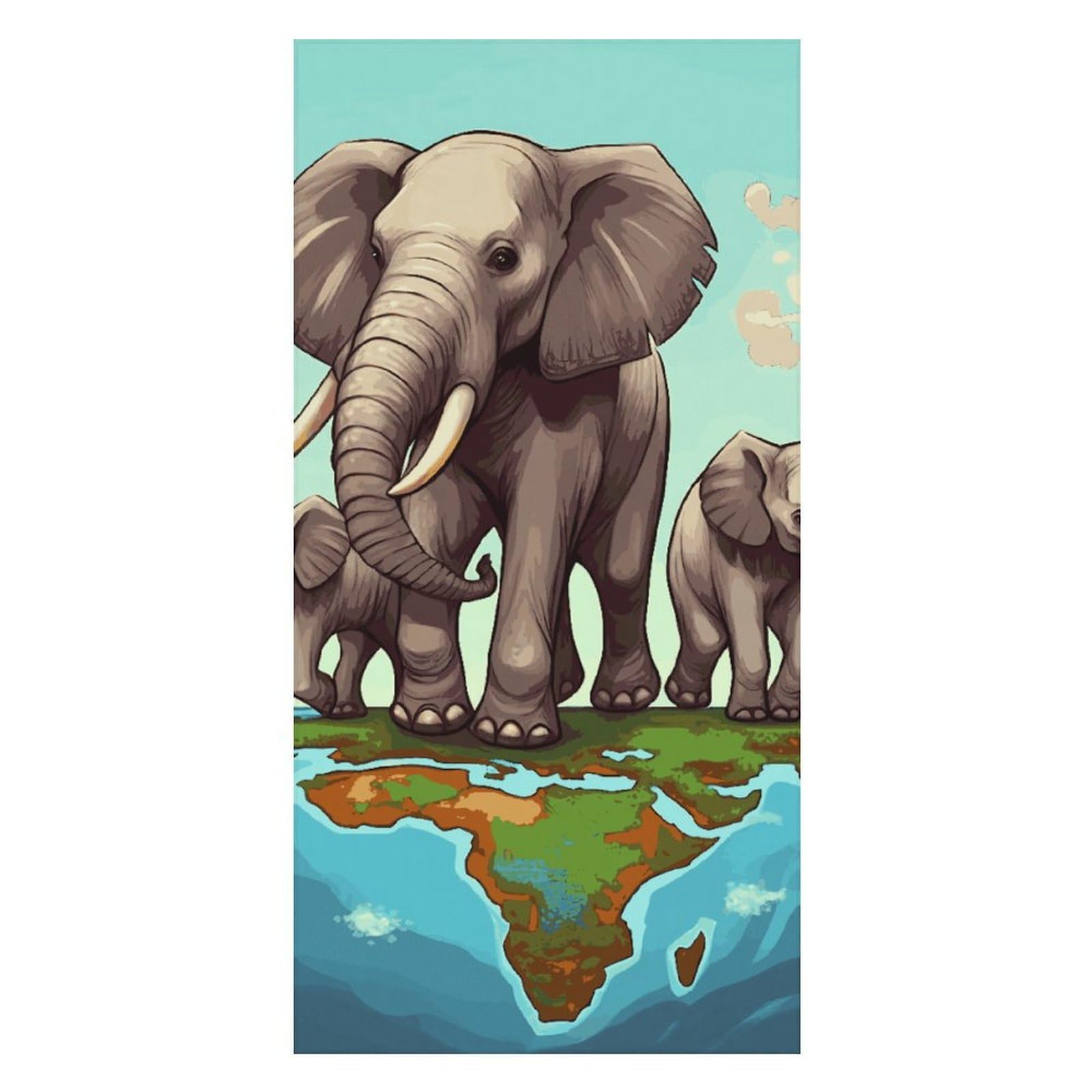 Elephants Beach Towel Extremely Soft Oversized Towels Lightweight Sports Absorbent Bath Towel Suitable 160"x80" for Swimming Camping Beach