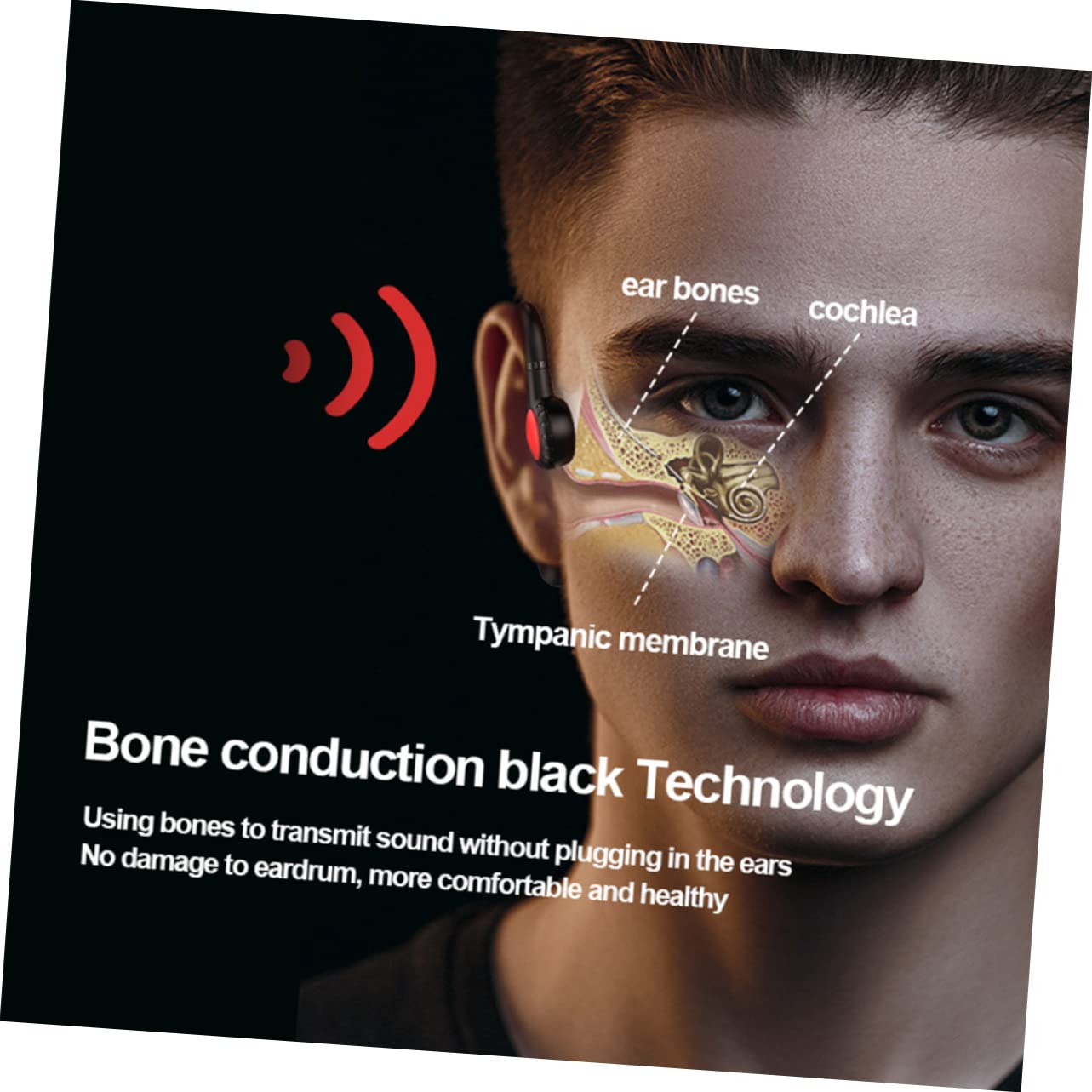 Auricolari Sportivi Wireless a Conduzione Ossea Sopra L’orecchio, Cuffie da Corsa Gancio Regolabile e Suono Surround per Fitness e Allenamento