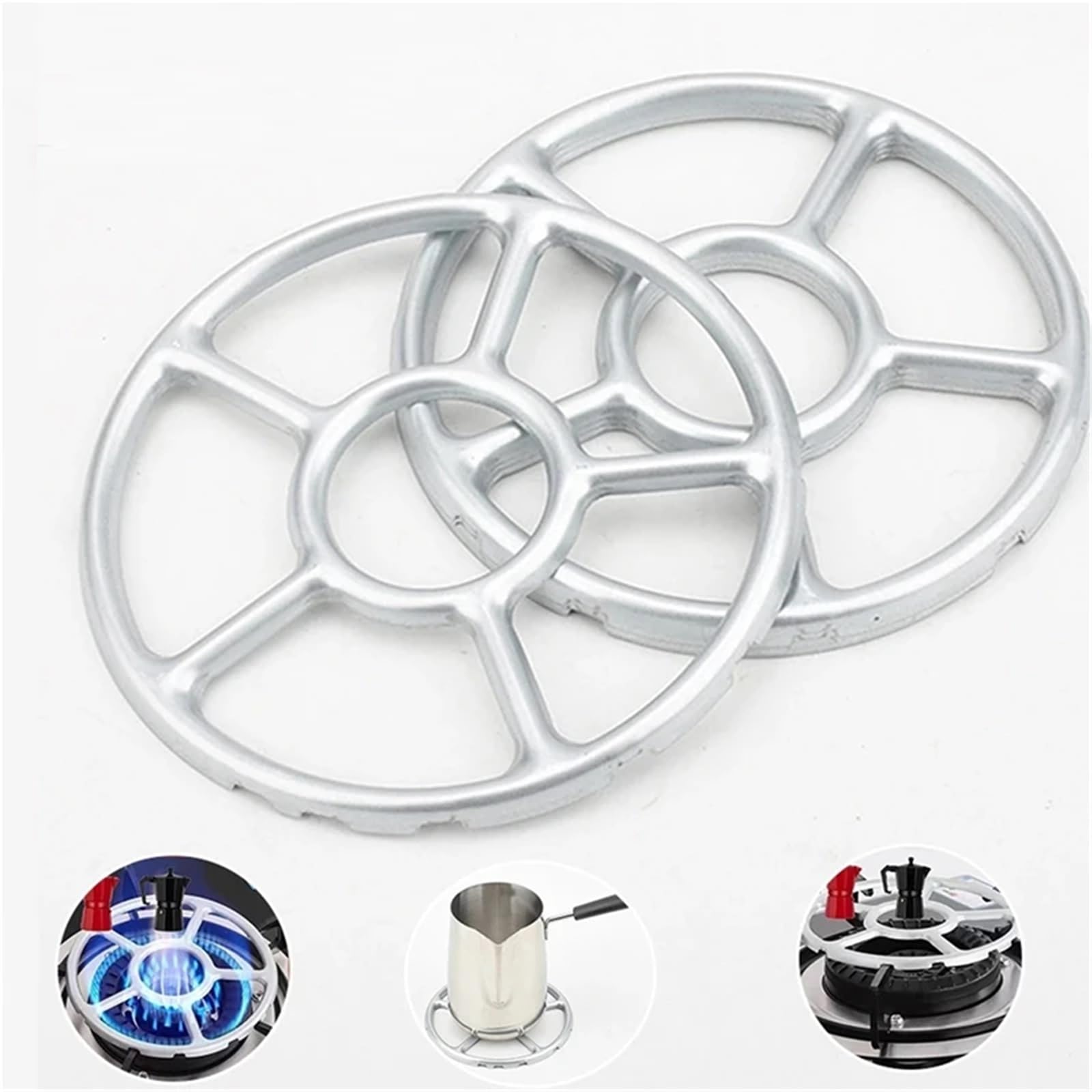 Estante para Estufa De Gas Estante for Estufa de Gas, Reductor de Estufa de Gas portátil, Soporte for Camping, cafetera, Estante de Aluminio, Accesorios prácticos, 2 uds.