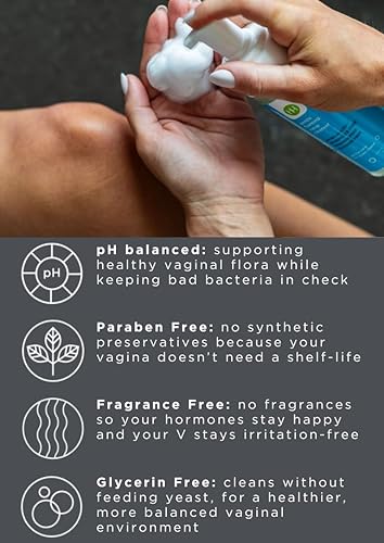Miniatura 3 de Limpiador suave de vulva espumante, jabón vaginal equilibrado con pH para mujeres con ingredientes naturales y orgánicos, sin parabenos, sin