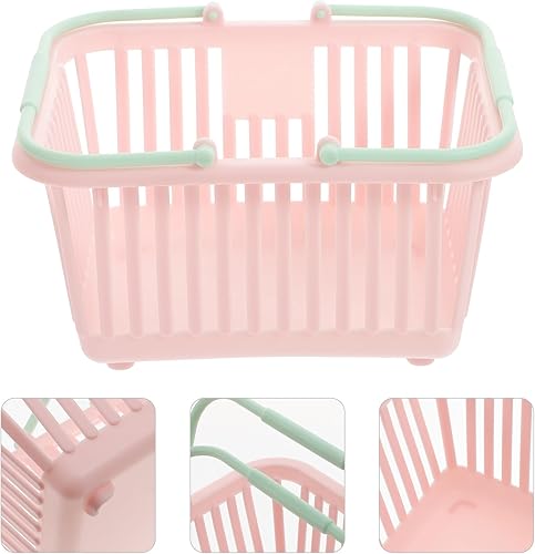 Vista 12 de Gadpiparty 3 cestas pequeñas de plástico para compras para niños, cestas de comestibles con asas, contenedor organizador pequeño para huevos, Blanco