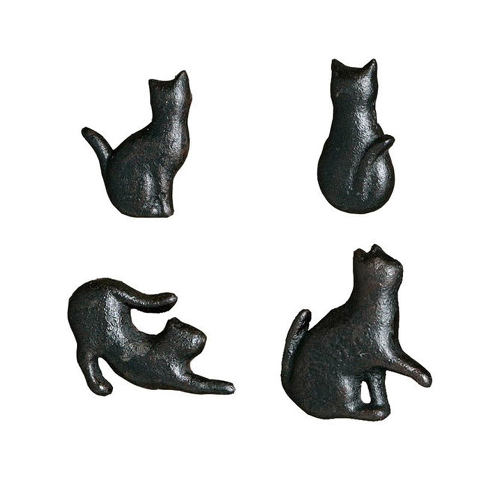 4Pcs Iron Furniture Decorative Handle Unique Cats Shape Dressers Knob Simple Bedside Cabinet Pull Unique Cats Shape Cabinet Pull and Knob