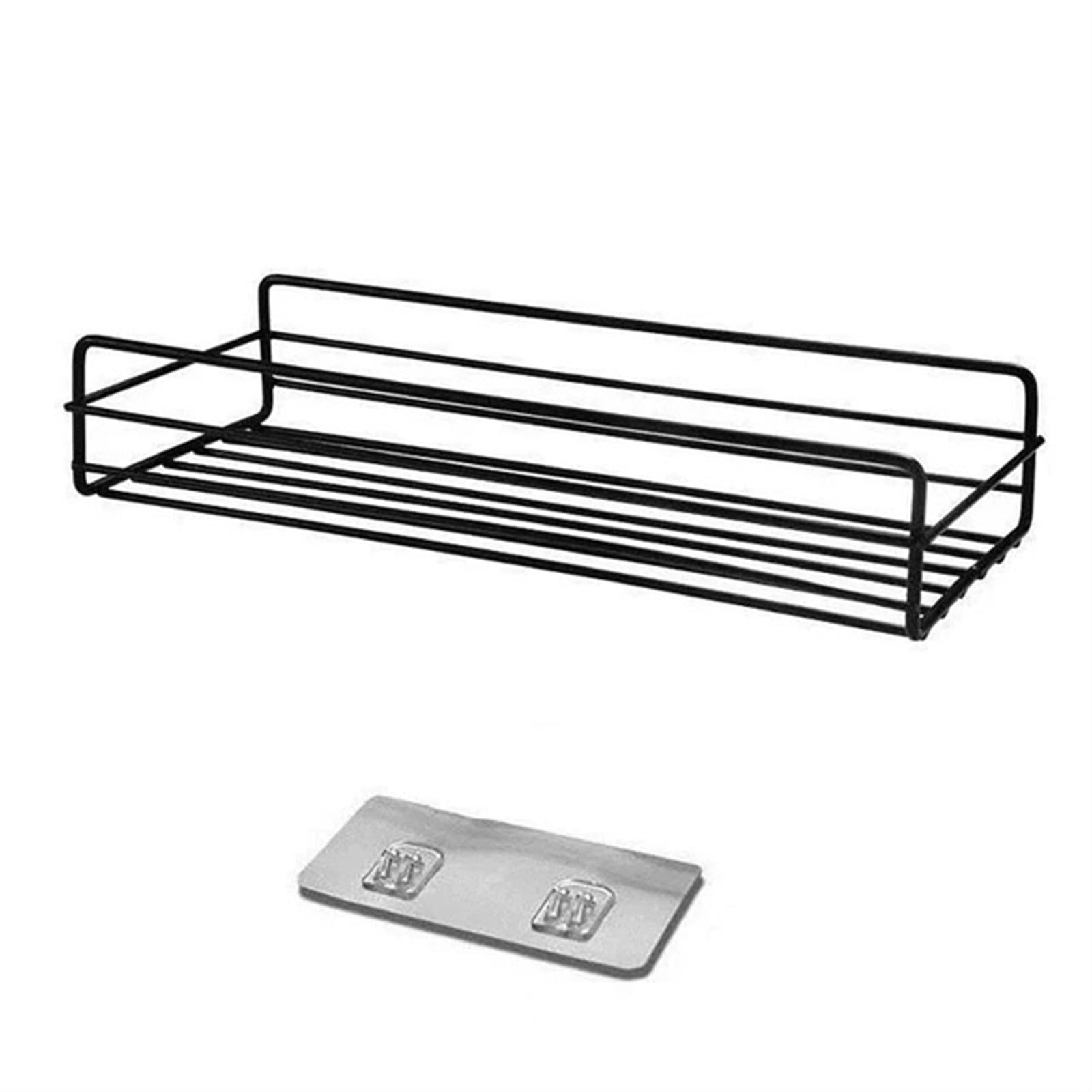 DHYUACN Shower Caddy Triangle Shelf Bathroom Corner Wall Mounted Storage Basket Makeup Rack Accessories Shelves(B-Black-1PC-Hook)