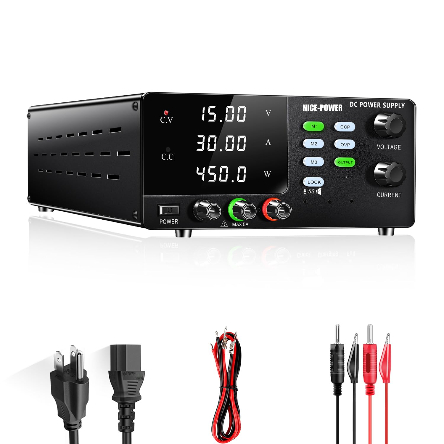 Amazon.com: NICE-POWER DC Power Supply Variable, 15V 30A 450W High