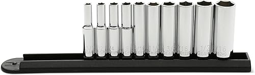 GEARWRENCH 10 Pc. 1/4" Drive 6 Pt. Juego de llaves de vaso profundas, SAE - 80305