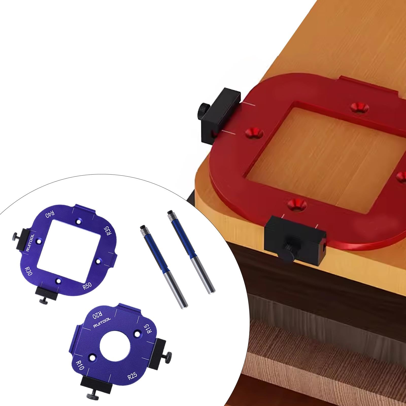 Promień narożnika do obróbki drewna Jig Router Szablon Pozycjonowanie kąta łuku