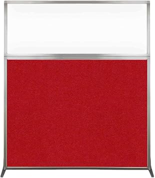 Versare Hush Screen Portable Room Divider | Workstation Wall Divider | Freestanding Privacy Hush Panels | Clear Windows | Fabric Office Divider Screen | Great for Room Separation