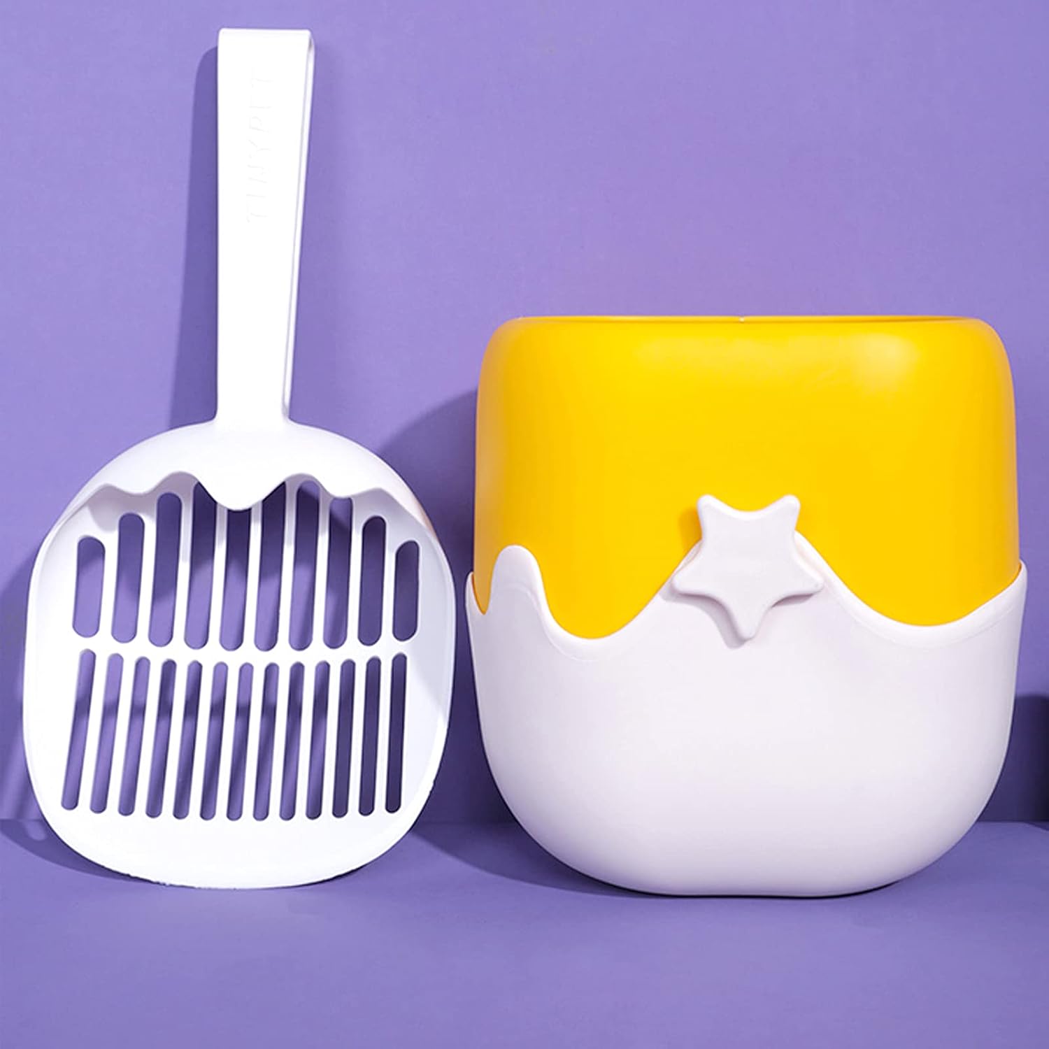DotPet Cat Litter Scoop, Cute Color Cat Litter Scooper with Holder Set Soft Grip Kitty Litter Scooper with Caddy, Easy to Clean, Poop…