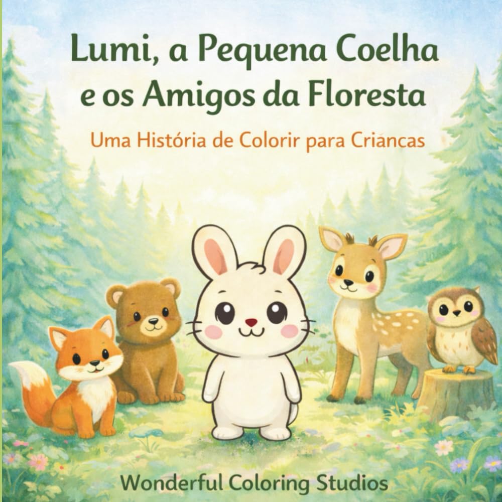 Lumi, a Pequena Coelha e os Amigos da Floresta: Uma História de Colorir para Crianças (Aventuras dos Amigos da Floresta)