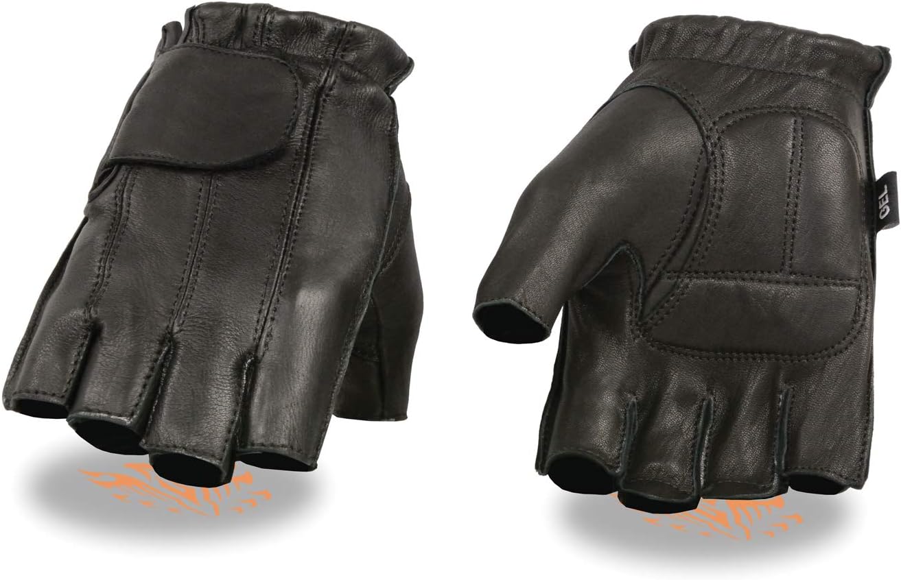 Milwaukee Motorcycle Riding Leather American Deer Skin Fingerless Gloves Very Soft Leather