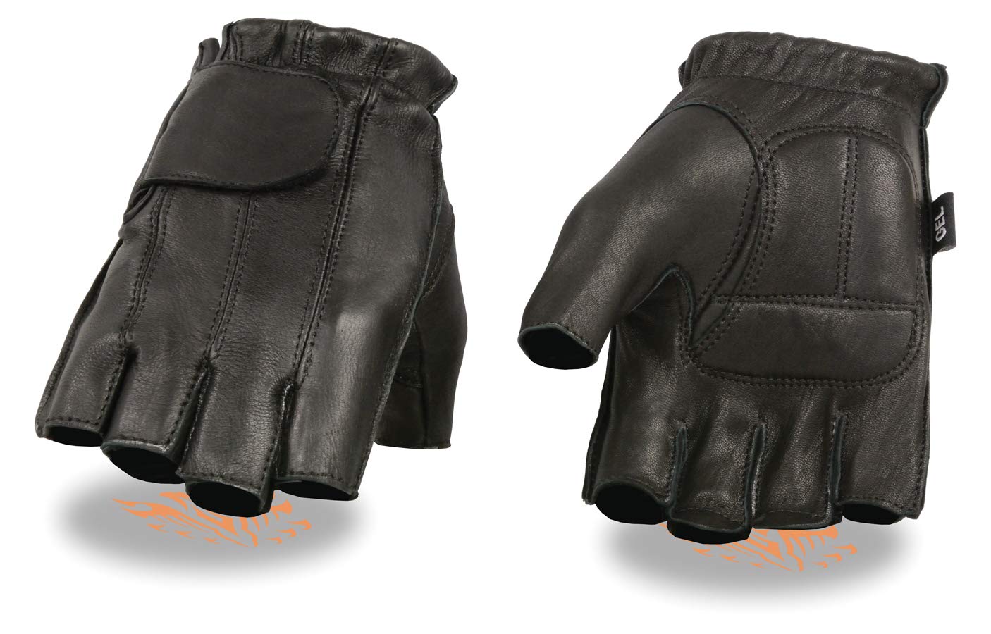 Milwaukee Motorcycle Riding Leather American Deer Skin Fingerless Gloves Very Soft Leather