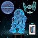 ANVRIL ELF 3D LED Star Wars Night Light, 3D Illusion Lamp Three Pattern and 16 Color Change Decor Lamp with Remote- Best Gifts for Kids and Star Wars Fans
