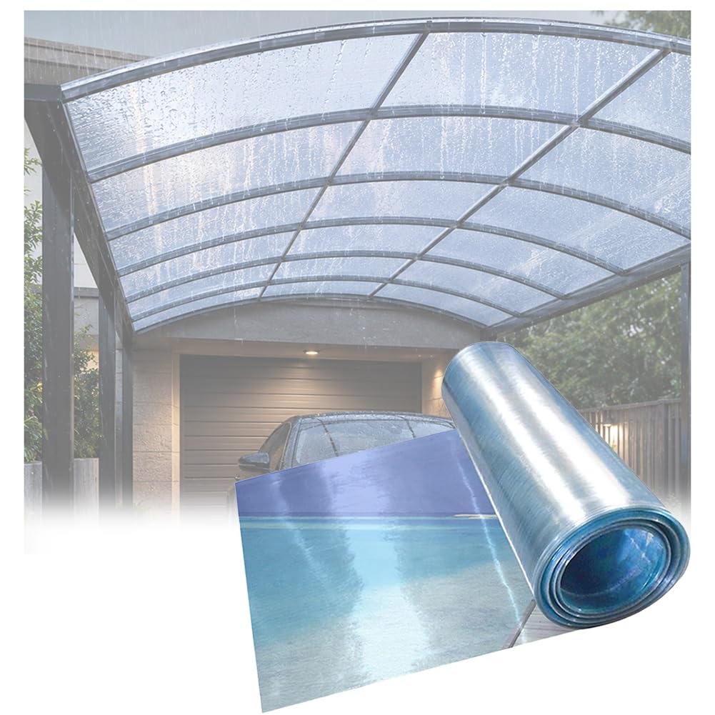 Plaque de toiture polycarbonate transparente pour l'aménagement d'un abri de voiture