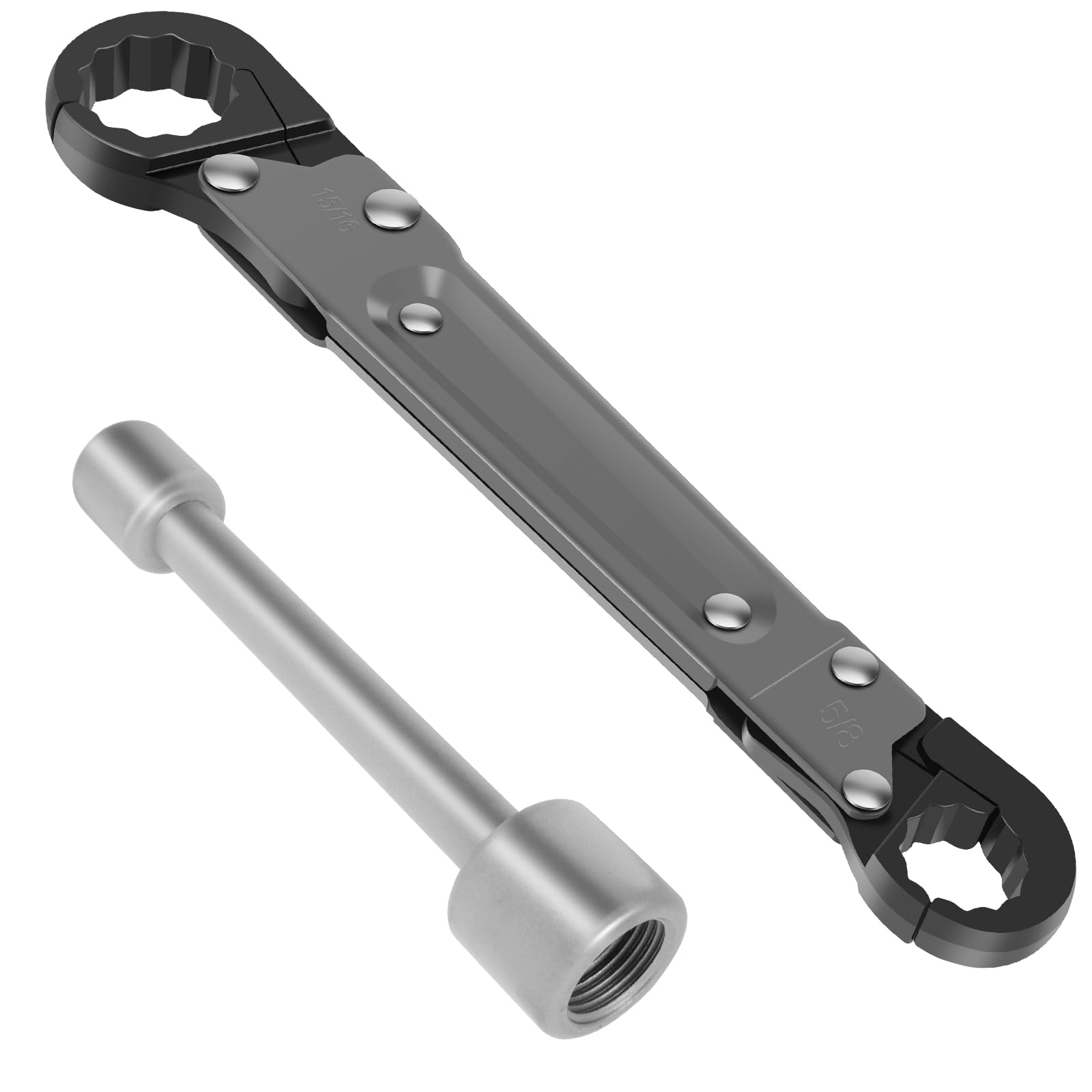 Juego de 2 llaves angulares de acero, herramientas de fontanería ergonómicas, kit de llaves de parada de ángulo para fontaneros, juego de llaves de parada de ángulo para quitar y apretar rápidamente
