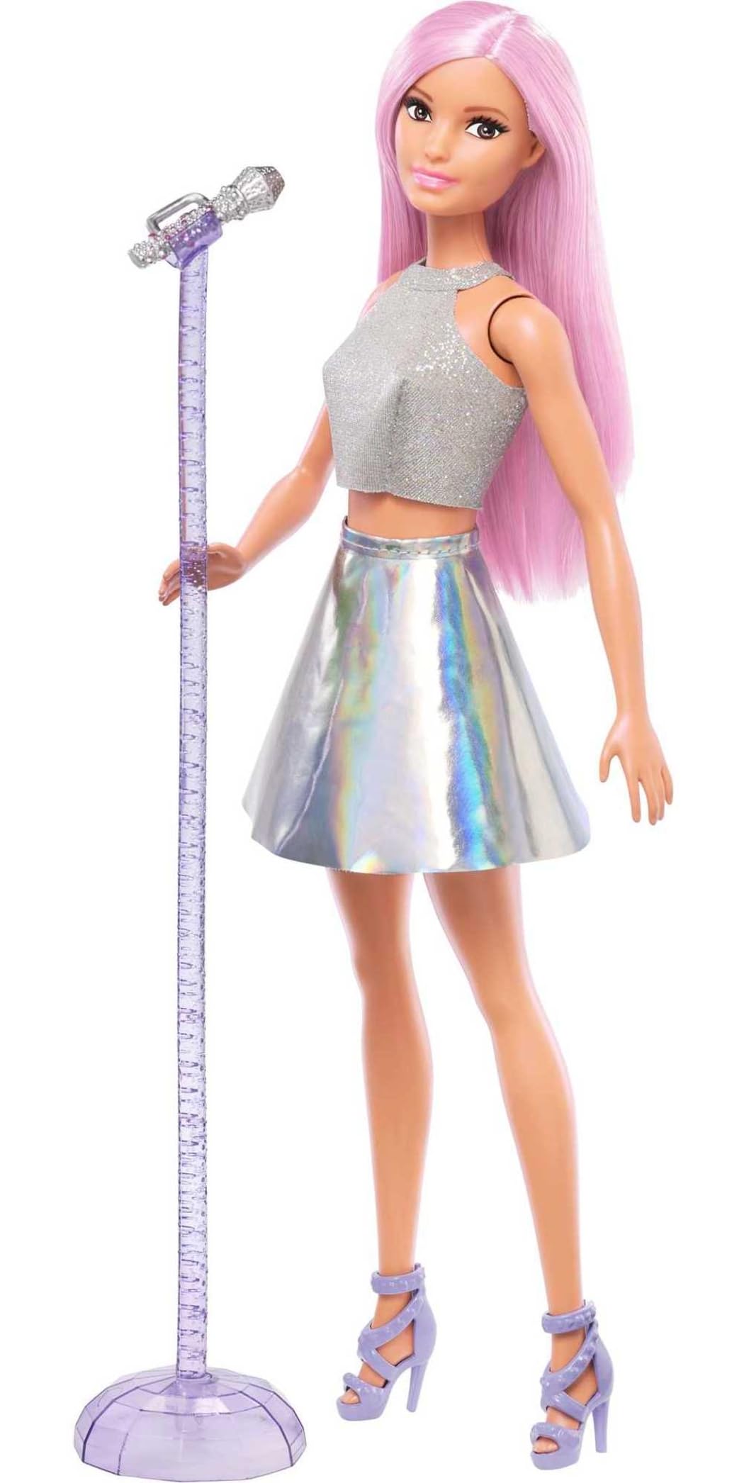 Careers Fashion Doll & Accessory, Pop Star with Pink Hair & Brown Eyes Wearing Iridescent…