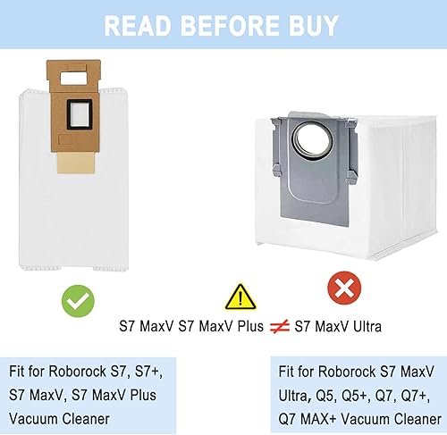Miniatura 2 de 12 Pack S7 Dust Bags Replacement Fit for Xiaomi Roborock S7 Vacuum Cleaner Auto-Empty Dock, 3L Large Capacity Compatible with Roborock S7 S7+ Vacuum