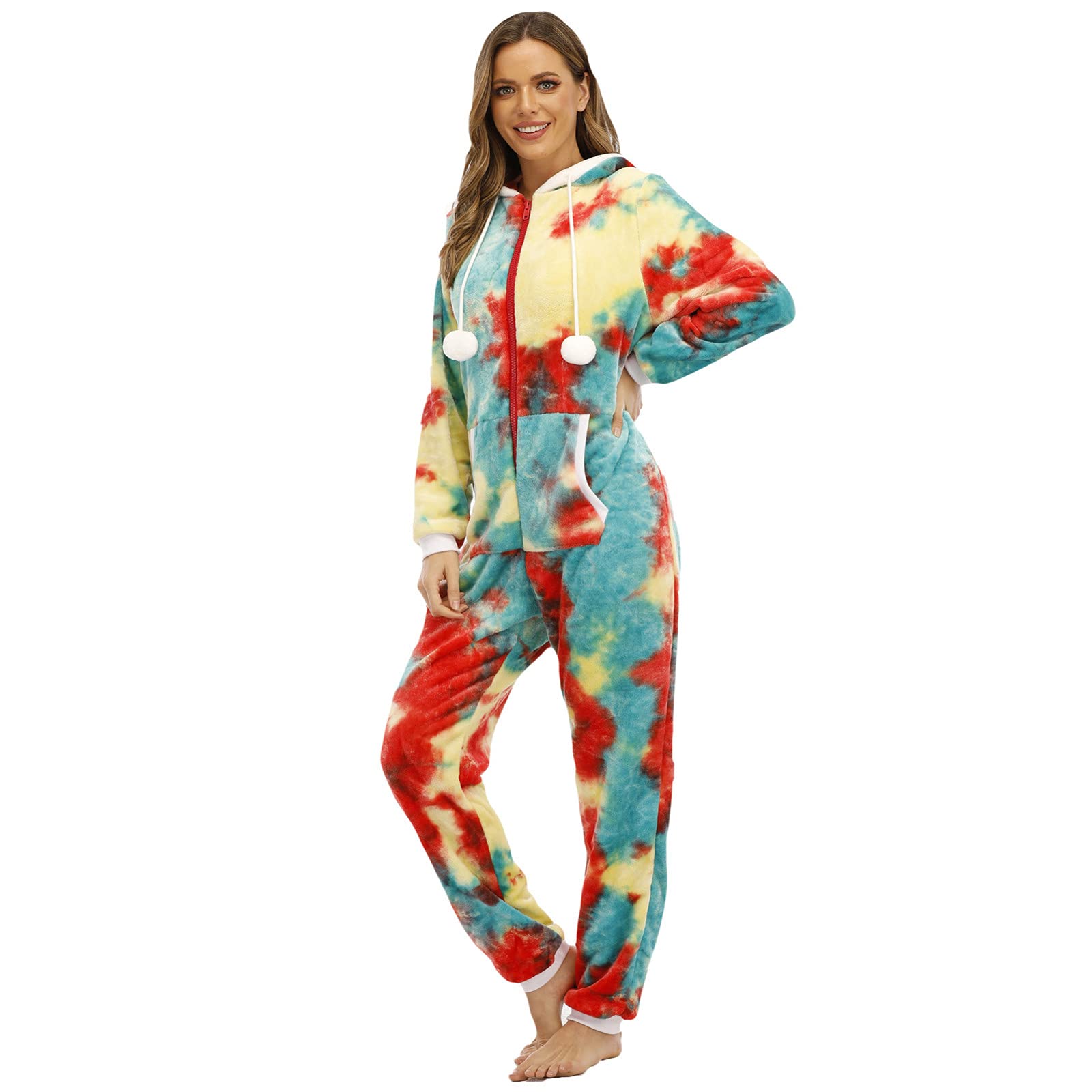 Generisch Pigiama da donna in pile di flanella, pantaloni lunghi da donna, in pile, pigiameria, pigiama caldo con tuta, tuta da notte, da donna, taglie grandi