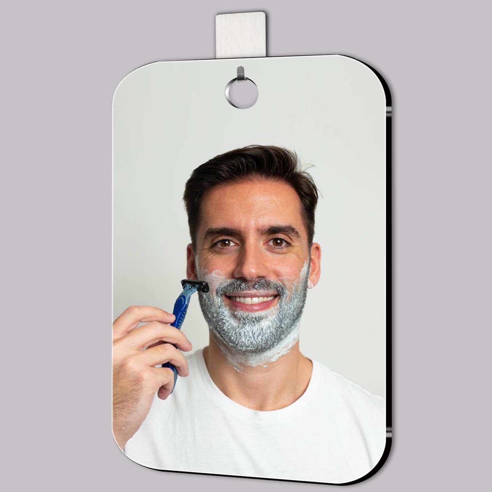 unbreakable shower mirror for shaving medium 755x6 inch portable shower mirror for men with adhesive locker mountideal for camping and travelingnot fogless mirror for shower