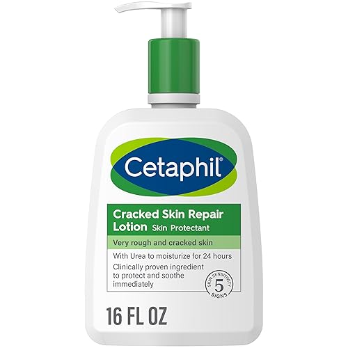Cetaphil Loción reparadora de piel agrietada, 16 onzas, para piel muy áspera y agrietada, sensible, hidratación 24 horas, protege e hidrata la piel