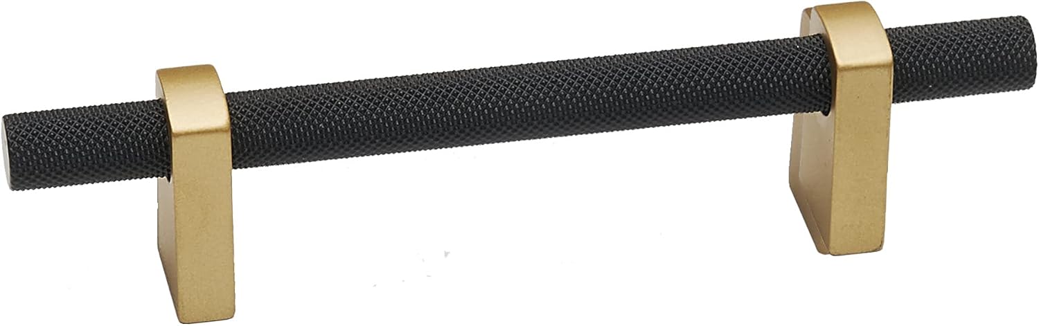 A2901-3-CHP/MB Alno A2901-3 Vita Bella 3 Center to Center Modern Industrial Knurled Bar 5 Cabinet Handle Pull - Made in Italy