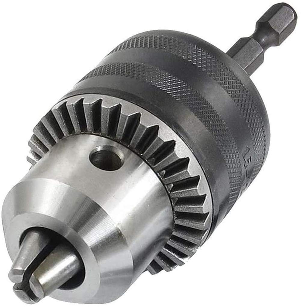 Lagaga 1.5-13mm Drill Chuck Adapter 1/2-24 UNF Mount Chuck Converter Impact Driver with 1/4-Inch Hex Shank Drill Chuck Quick Change Key Hammer Converter Conversion Tool
