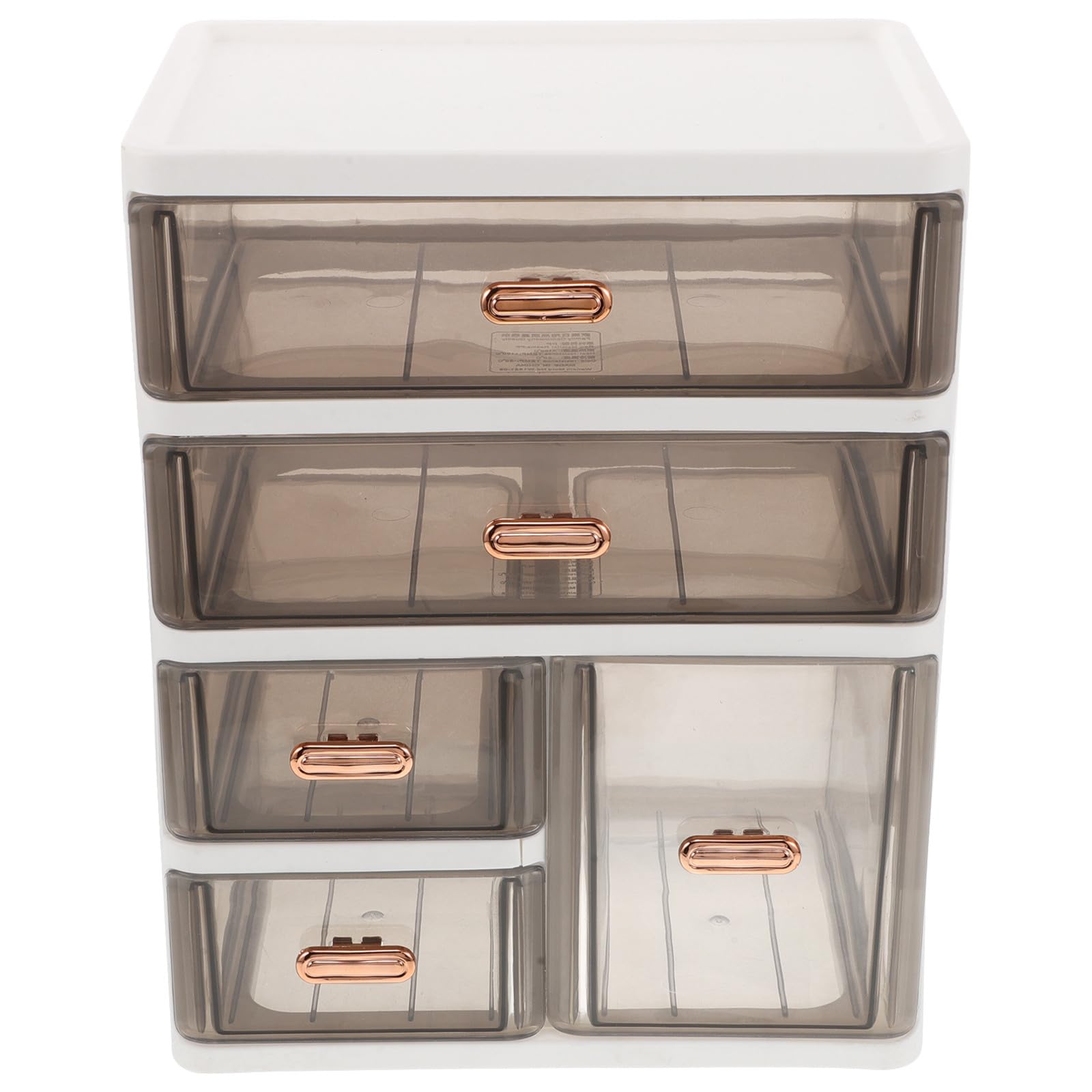 Cassettiera per Scrivania da Ufficio in Plastica Trasparente con 4 Cassetti, Organizer Multiuso per Cosmetici e Trucchi, Scatola Portaoggetti per Bagno e Dormitorio, Contenitore