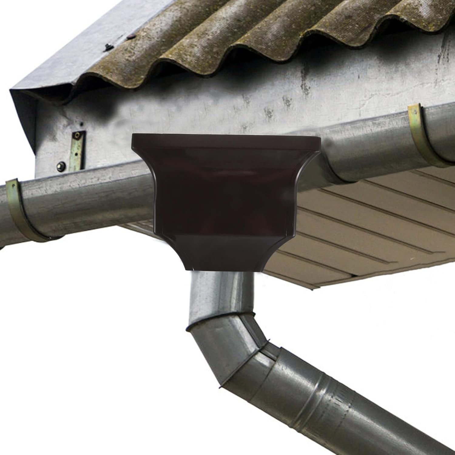 Aluminum Alloy Gutter Downspout Diverter with Curved Arch Design for Rooftops and Gardens, Anti-Overflow Solution Gutter Connector Adapter, Sturdy Downspout Drain Accessory
