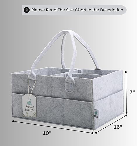 Miniatura 2 de Hamid - Organizador de pañales para bebé, incluye toalla de limpieza de cara infantil, cesta de almacenamiento portátil grande con 3 compartimentos,